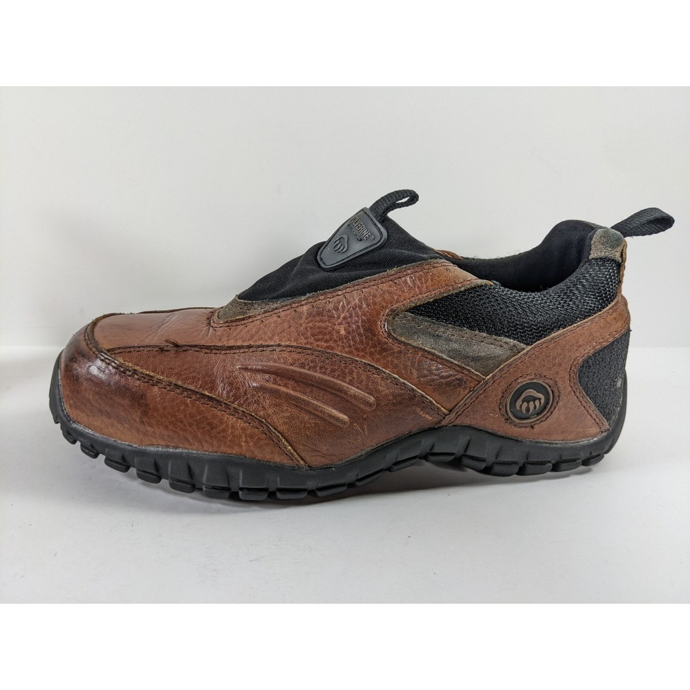 Wolverine Mens Brown Leather Mesh Slip On Outdoor Shoes Size 7M